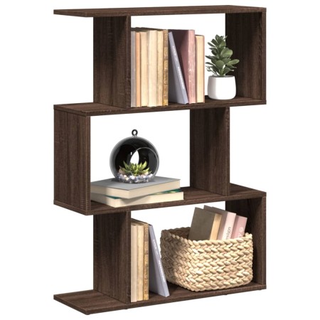 Librería divisora 3 niveles madera marrón roble 70x24x97 cm de , Librerías y estanterías - Ref: Foro24-858117, Precio: 44,75 ...