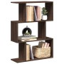 Librería divisora 3 niveles madera marrón roble 70x24x97 cm de , Librerías y estanterías - Ref: Foro24-858117, Precio: 44,75 ...