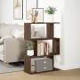 Librería divisora 3 niveles madera marrón roble 70x24x97 cm de , Librerías y estanterías - Ref: Foro24-858117, Precio: 44,75 ...
