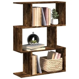Librería divisora 3 niveles madera roble ahumado 70x24x97 cm de , Librerías y estanterías - Ref: Foro24-858115, Precio: 50,57...
