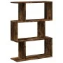 Librería divisora 3 niveles madera roble ahumado 70x24x97 cm de , Librerías y estanterías - Ref: Foro24-858115, Precio: 50,57...