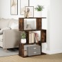 Librería divisora 3 niveles madera roble ahumado 70x24x97 cm de , Librerías y estanterías - Ref: Foro24-858115, Precio: 51,51...