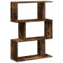 Librería divisora 3 niveles madera roble ahumado 70x24x97 cm de , Librerías y estanterías - Ref: Foro24-858115, Precio: 51,51...