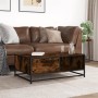 Mesa de centro madera ingeniería metal roble humo 90x57x35 cm de , Mesas de centro - Ref: Foro24-848756, Precio: 67,87 €, Des...
