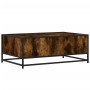 Mesa de centro madera ingeniería metal roble humo 90x57x35 cm de , Mesas de centro - Ref: Foro24-848756, Precio: 67,87 €, Des...
