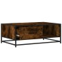 Mesa de centro madera ingeniería metal roble humo 90x57x35 cm de , Mesas de centro - Ref: Foro24-848756, Precio: 67,87 €, Des...