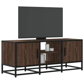 Mueble TV metal y madera ingeniería marrón roble 100x35x41 cm de , Muebles TV - Ref: Foro24-848838, Precio: 64,06 €, Descuent...