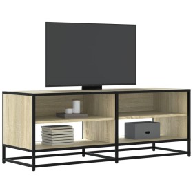 Mueble TV metal y madera ingeniería roble Sonoma 120,5x40x46 cm de , Muebles TV - Ref: Foro24-848890, Precio: 79,96 €, Descue...