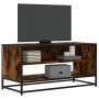 Mueble TV metal y madera ingeniería roble humo 91x40x46 cm de , Muebles TV - Ref: Foro24-848886, Precio: 57,80 €, Descuento: %