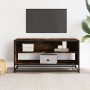 Mueble TV metal y madera ingeniería roble humo 91x40x46 cm de , Muebles TV - Ref: Foro24-848886, Precio: 57,80 €, Descuento: %