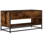 Mueble TV metal y madera ingeniería roble humo 91x40x46 cm de , Muebles TV - Ref: Foro24-848886, Precio: 57,80 €, Descuento: %