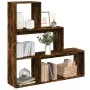 Librería divisora 3 niveles madera roble ahumado 123x29x123 cm de , Librerías y estanterías - Ref: Foro24-857989, Precio: 69,...
