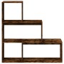 Librería divisora 3 niveles madera roble ahumado 123x29x123 cm de , Librerías y estanterías - Ref: Foro24-857989, Precio: 70,...