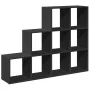 Librería divisora 3 niveles madera negra 137,5x29x103,5 cm de , Librerías y estanterías - Ref: Foro24-857977, Precio: 84,34 €...