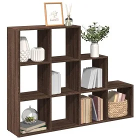 Librería divisora 3 niveles madera marrón 137,5x29x103,5 cm de , Librerías y estanterías - Ref: Foro24-857982, Precio: 86,62 ...