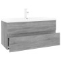 Mueble de baño con lavabo madera contrachapada gris Sonoma de , Tocadores de baño - Ref: Foro24-3152880, Precio: 230,19 €, De...