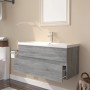 Mueble de baño con lavabo madera contrachapada gris Sonoma de , Tocadores de baño - Ref: Foro24-3152880, Precio: 230,19 €, De...