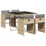 Set comedor de jardín 5 pzas con cojines ratán sintético beige de , Conjuntos de jardín - Ref: Foro24-3211080, Precio: 270,33...