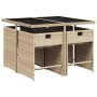 Set comedor de jardín 5 pzas con cojines ratán sintético beige de , Conjuntos de jardín - Ref: Foro24-3211080, Precio: 270,33...