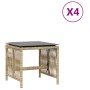 Taburetes jardín cojines 4 uds ratán PE beige mezcla 41x41x36cm de , Otomanas de exterior - Ref: Foro24-365061, Precio: 96,90...