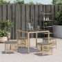 Taburetes jardín cojines 4 uds ratán PE beige mezcla 41x41x36cm de , Otomanas de exterior - Ref: Foro24-365061, Precio: 96,90...