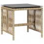 Taburetes jardín cojines 4 uds ratán PE beige mezcla 41x41x36cm de , Otomanas de exterior - Ref: Foro24-365061, Precio: 96,90...