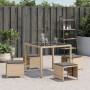 Taburetes jardín cojines 4 uds ratán PE beige mezcla 41x41x36cm de , Otomanas de exterior - Ref: Foro24-365054, Precio: 98,95...