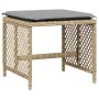 Taburetes jardín cojines 4 uds ratán PE beige mezcla 41x41x36cm de , Otomanas de exterior - Ref: Foro24-365054, Precio: 98,95...