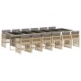 Set comedor de jardín con cojines 13 pzas ratán sintético beige de , Conjuntos de jardín - Ref: Foro24-3210948, Precio: 855,0...