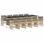 Set comedor de jardín 11 pzas con cojines ratán sintético beige de , Conjuntos de jardín - Ref: Foro24-3210936, Precio: 732,0...