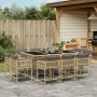 Set comedor de jardín 11 pzas con cojines ratán sintético beige de , Conjuntos de jardín - Ref: Foro24-3211572, Precio: 516,5...