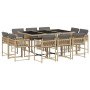 Set comedor de jardín 11 pzas con cojines ratán sintético beige de , Conjuntos de jardín - Ref: Foro24-3211572, Precio: 516,5...