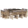Set comedor de jardín 11 pzas con cojines ratán sintético beige de , Conjuntos de jardín - Ref: Foro24-3211752, Precio: 660,7...