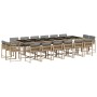 Set comedor de jardín 17 pzas con cojines ratán sintético beige de , Conjuntos de jardín - Ref: Foro24-3211608, Precio: 907,2...