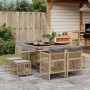 Set comedor de jardín 9 pzas con cojines ratán sintético beige de , Conjuntos de jardín - Ref: Foro24-3210960, Precio: 369,13...