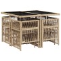 Set comedor de jardín 9 pzas con cojines ratán sintético beige de , Conjuntos de jardín - Ref: Foro24-3210960, Precio: 369,13...