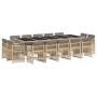 Set comedor de jardín con cojines 15 pzas ratán sintético beige de , Conjuntos de jardín - Ref: Foro24-3211056, Precio: 890,6...