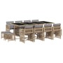 Set comedor de jardín con cojines 13 pzas ratán sintético beige de , Conjuntos de jardín - Ref: Foro24-3211704, Precio: 797,8...