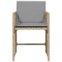 Sillones jardín con cojines 4 uds ratán sintético beige mezcla de , Sillas de jardín - Ref: Foro24-365040, Precio: 191,25 €, ...