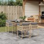 Set comedor de jardín 5 pzas con cojines ratán sintético beige de , Conjuntos de jardín - Ref: Foro24-3211440, Precio: 246,78...