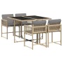 Set comedor de jardín 5 pzas con cojines ratán sintético beige de , Conjuntos de jardín - Ref: Foro24-3211440, Precio: 246,78...