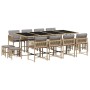 Set comedor de jardín con cojines 13 pzas ratán sintético beige de , Conjuntos de jardín - Ref: Foro24-3211524, Precio: 634,0...