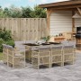 Set comedor de jardín 11 pzas con cojines ratán sintético beige de , Conjuntos de jardín - Ref: Foro24-3210852, Precio: 724,2...
