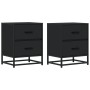 Mesitas de noche 2 uds madera ingeniería negro 40x31x50 cm de , Mesitas de noche - Ref: Foro24-848675, Precio: 90,37 €, Descu...