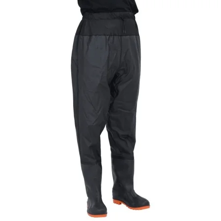 Vadeador de cintura con botas negro talla 46 de , Vadeadores para caza y para pesca - Ref: Foro24-4017025, Precio: 37,69 €, D...
