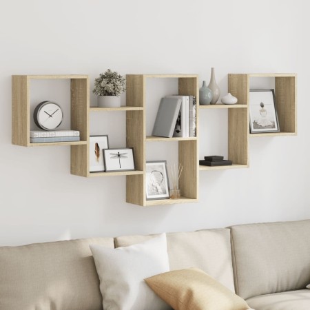 Estantería de pared madera ingeniería roble Sonoma 159x18x66cm de , Estantes y estanterías - Ref: Foro24-853301, Precio: 52,8...