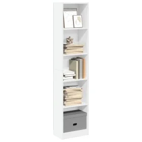 Estantería de madera de ingeniería blanca 40x24x176 cm de , Librerías y estanterías - Ref: Foro24-857792, Precio: 54,57 €, De...