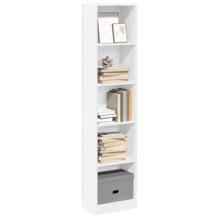 Estantería de madera de ingeniería blanca 40x24x176 cm de , Librerías y estanterías - Ref: Foro24-857792, Precio: 54,91 €, De...