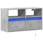 Mueble de TV de pared con luces LED gris hormigón 80x31x45 cm de , Muebles TV - Ref: Foro24-852330, Precio: 59,73 €, Descuent...