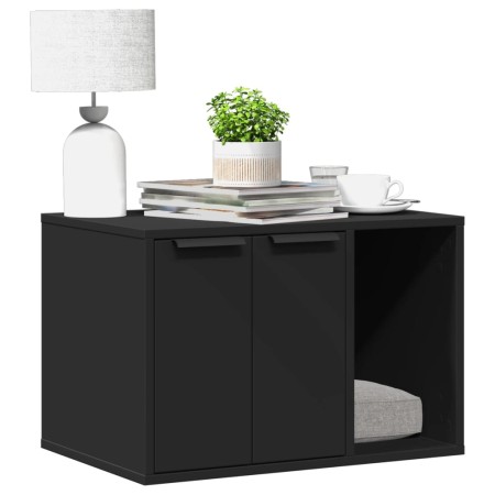 Mueble arenero de gatos madera ingeniería negro 60x40x40 cm de , Mobiliario para gatos - Ref: Foro24-857725, Precio: 56,71 €,...